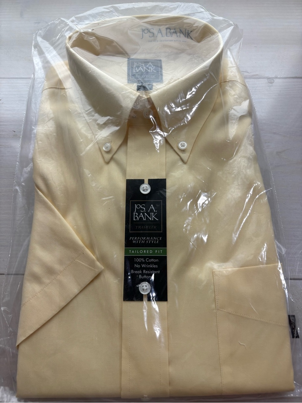 Jos. A. Bank Short-Sleeve Button-Down Shirt - Cream
